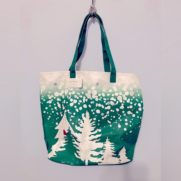 Barnes & Noble Retired Tote Bag NWT holiday sparkle cardinal - Picture 2 of 11